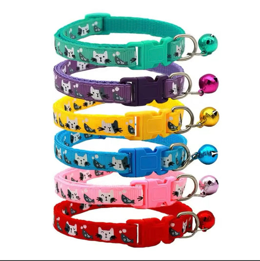 Pet Accessories Dog Cat Collar Bell Colorful Adjustable Pattern Collars For Puppy Kitten DIY Small Animal