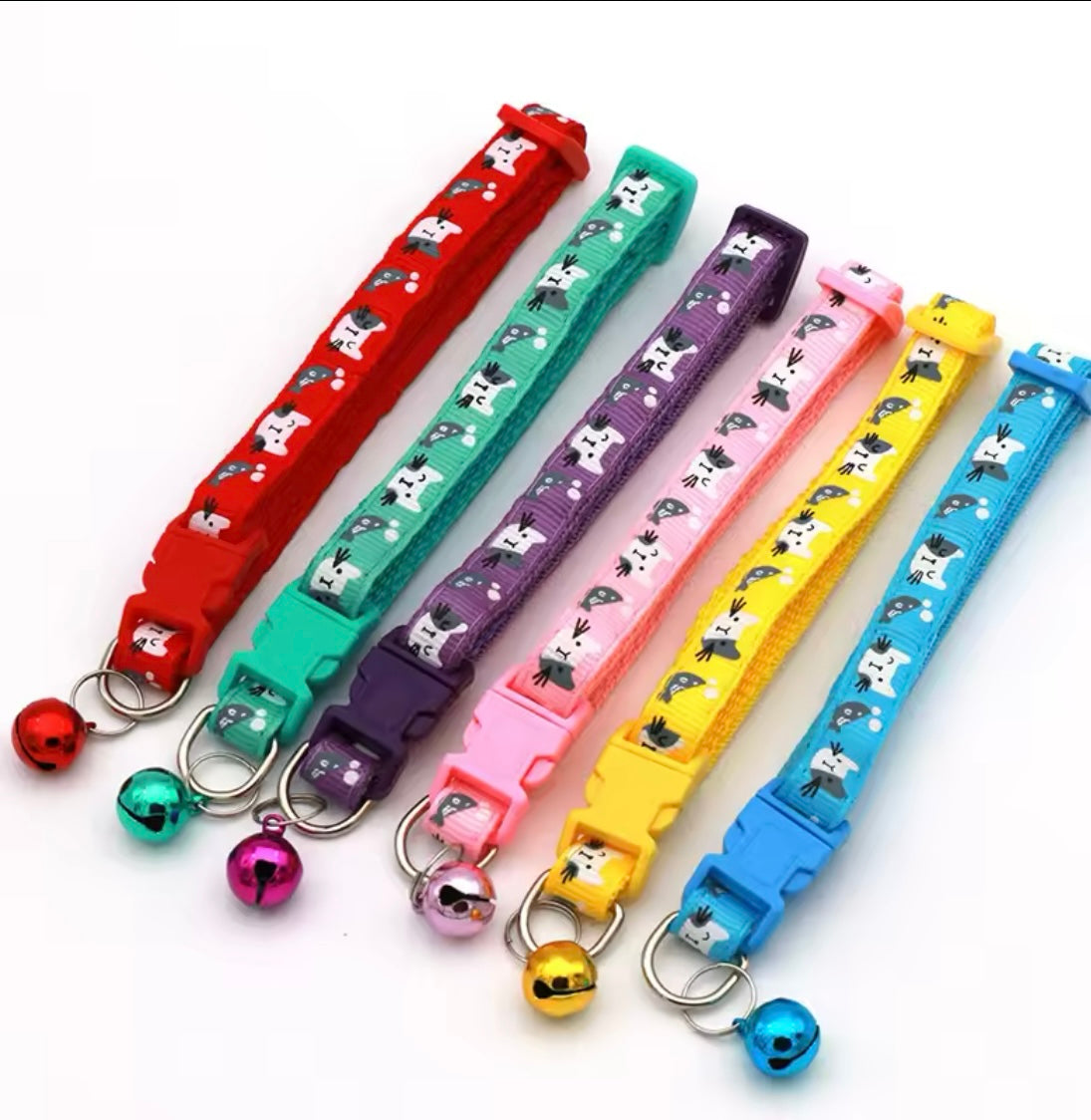 Pet Accessories Dog Cat Collar Bell Colorful Adjustable Pattern Collars For Puppy Kitten DIY Small Animal